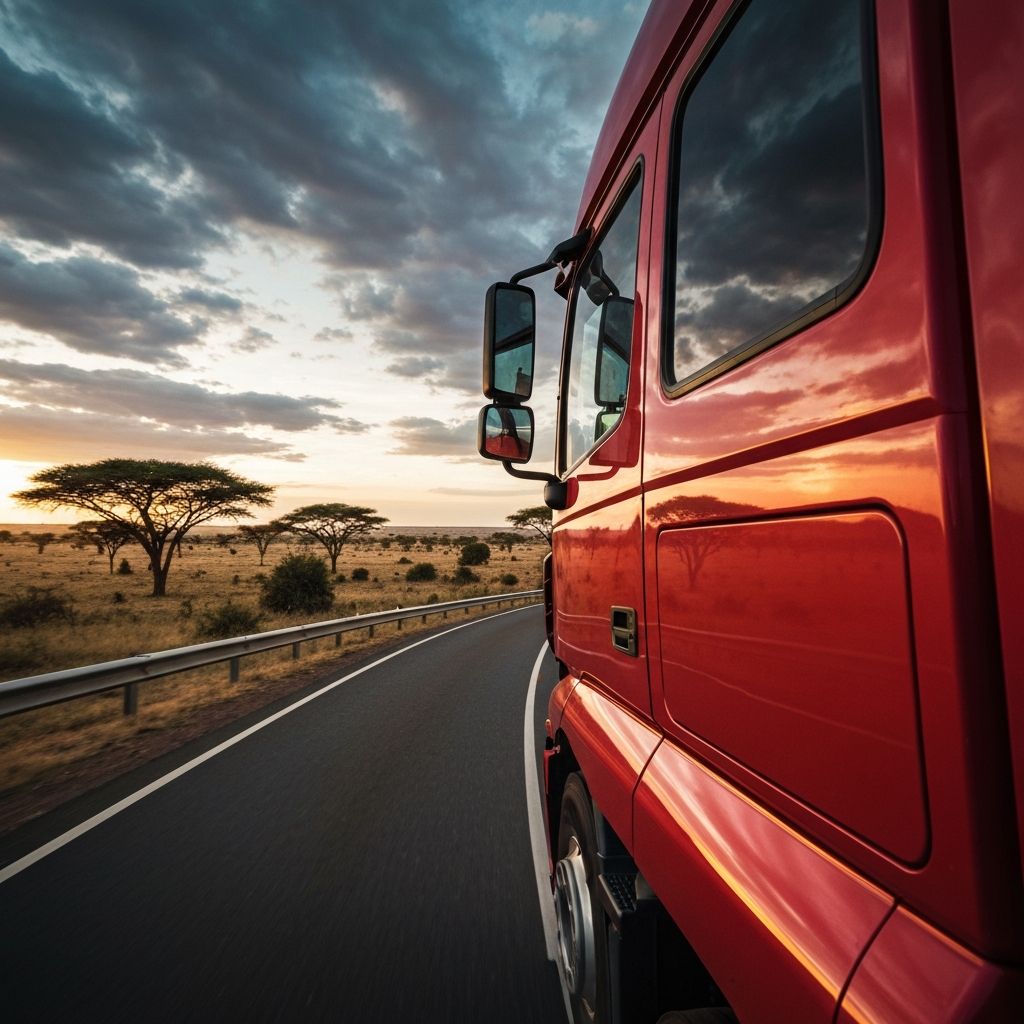 Truck on African highway